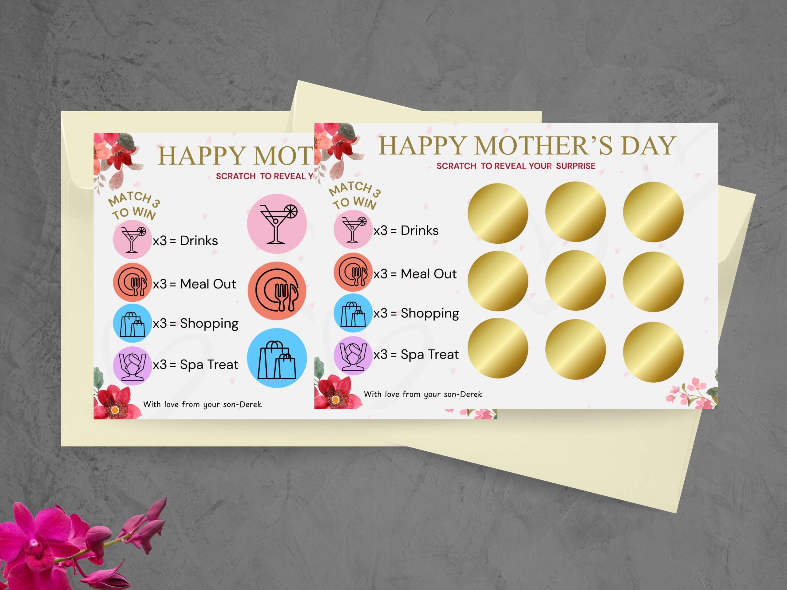 Mothers Day Scratch Card | Match 3 to Win Game | Mum Gift | Scratch to Reveal Surprise | Fun Mother’s Day Card - Image 3