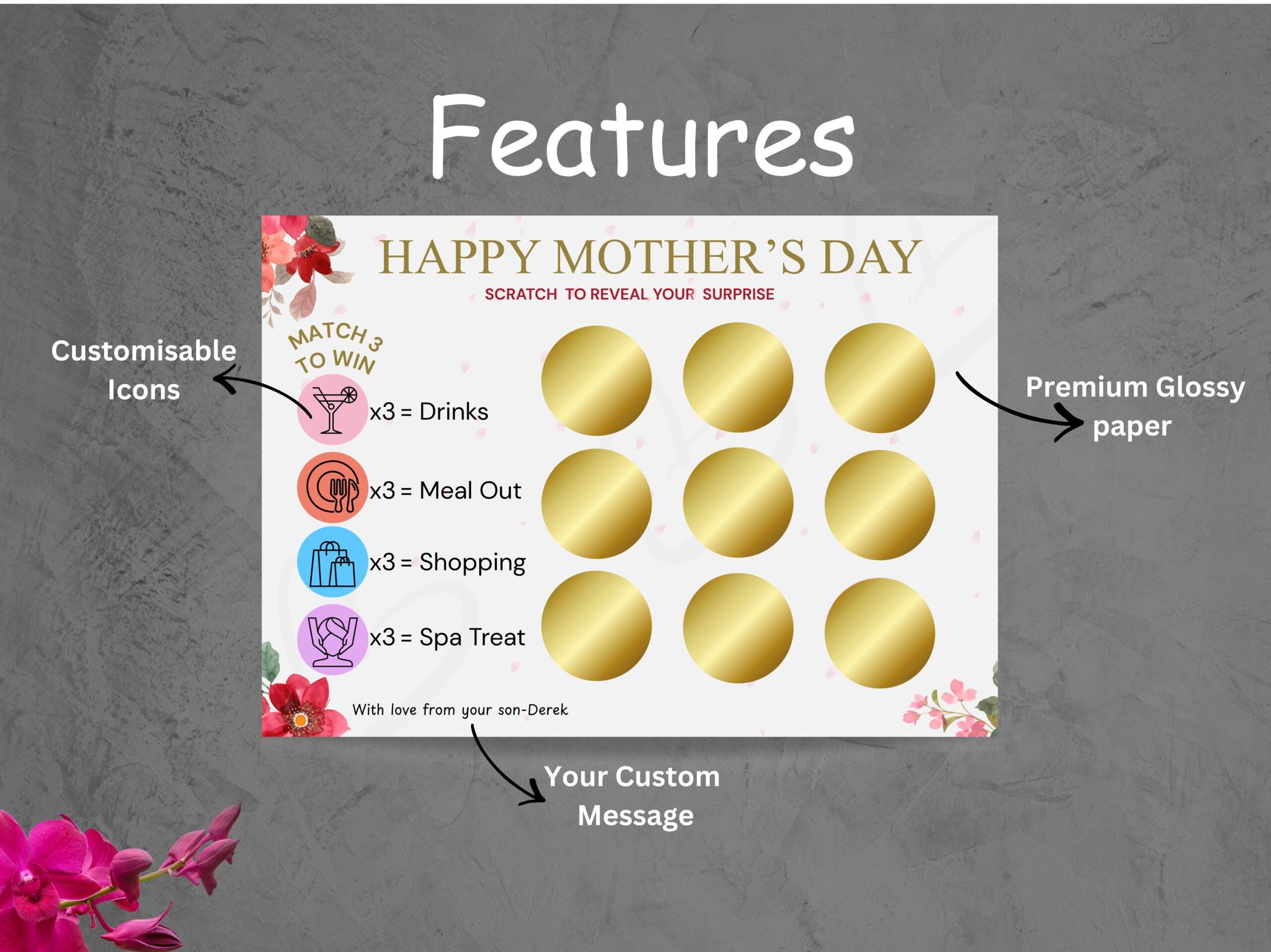 Mothers Day Scratch Card | Match 3 to Win Game | Mum Gift | Scratch to Reveal Surprise | Fun Mother’s Day Card - Image 7