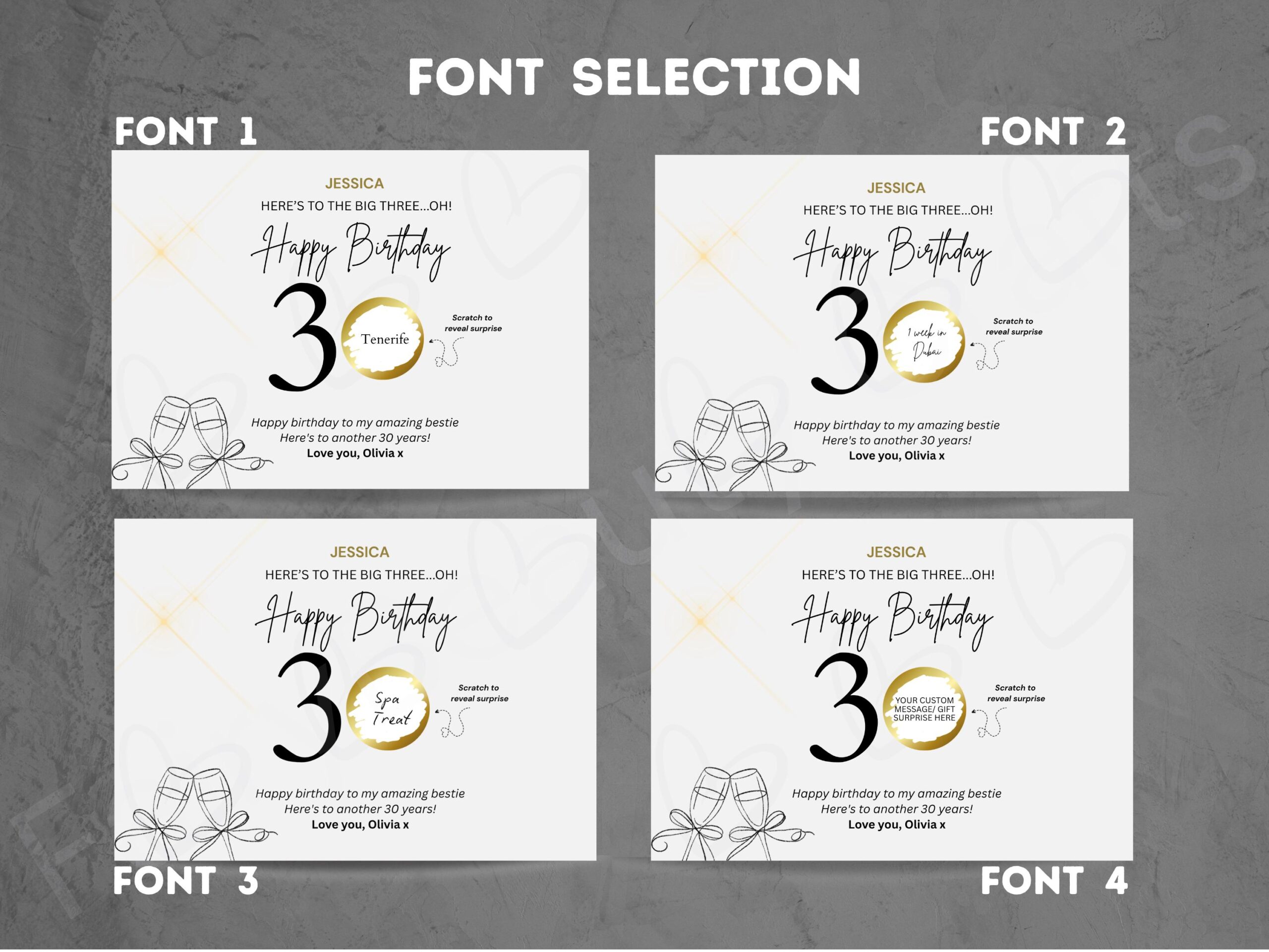 Personalised 30th Birthday Scratch Card | Surprise Reveal Gift |Experience Trip or Reveal Card | Unique 30th Birthday Gift for Her or Friend - Image 6