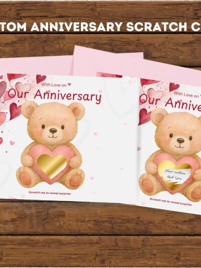 Personalised Anniversary Scratch Card | Romantic Scratch Off Gift for Partner | Custom Surprise Card | Anniversary Gift for Husband or Wife