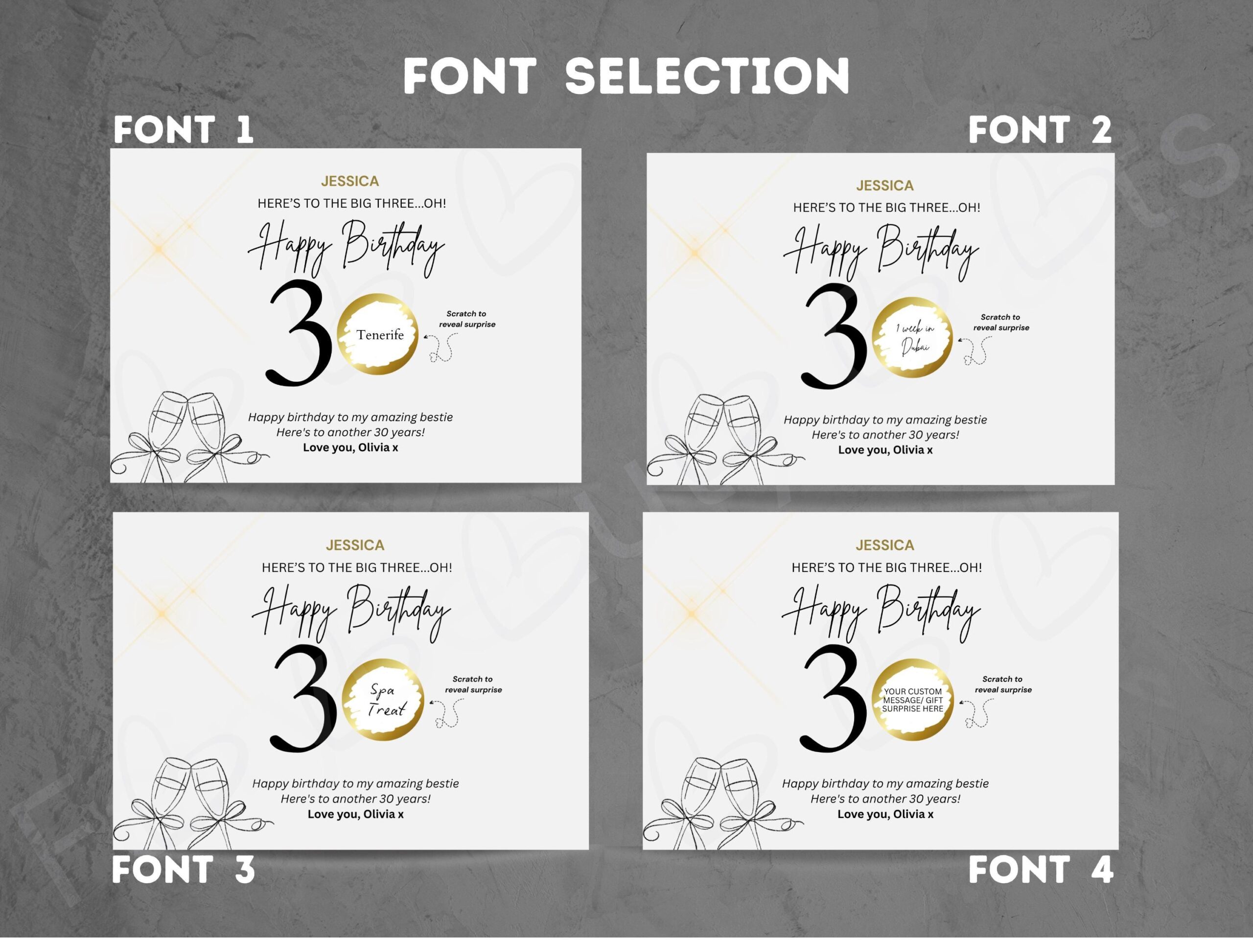 Personalised 30th Birthday Scratch Card | Surprise Reveal Gift |Experience Trip or Reveal Card | Unique 30th Birthday Gift for Her or Friend - Image 7