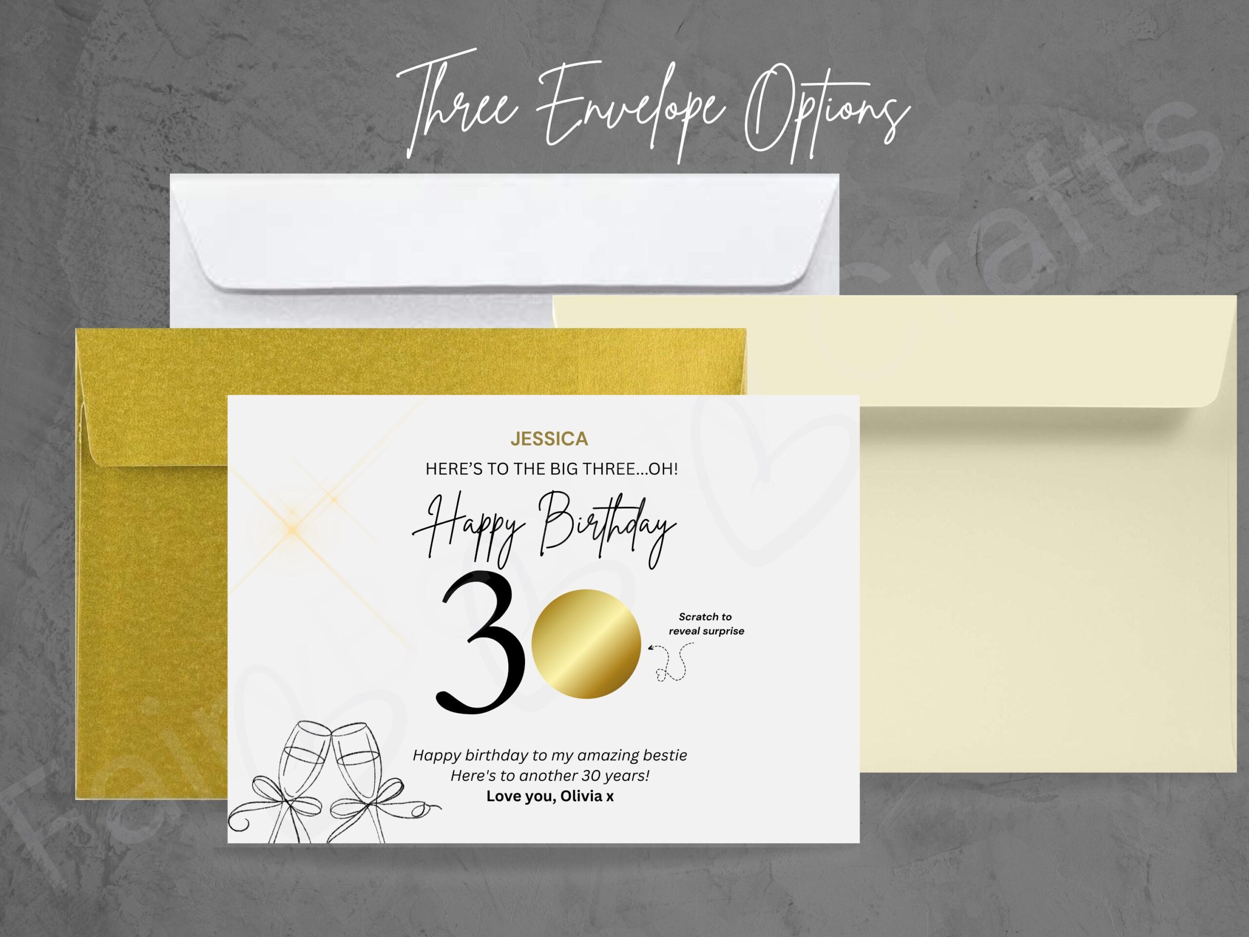 Personalised 30th Birthday Scratch Card | Surprise Reveal Gift |Experience Trip or Reveal Card | Unique 30th Birthday Gift for Her or Friend - Image 5