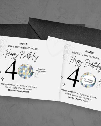 Personalised 40th Birthday Scratch Card for Him | Surprise or Trip Reveal | Unique 40th Birthday Gift | Milestone Birthday Scratch Off Card