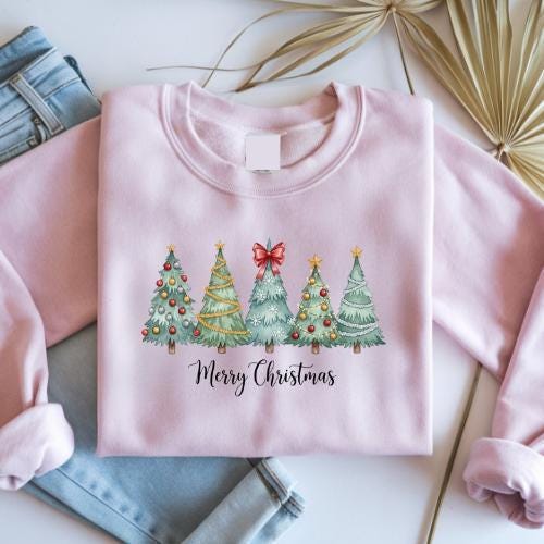 Christmas Tree Sweatshirt – Festive Holiday Crewneck Jumper - Image 2