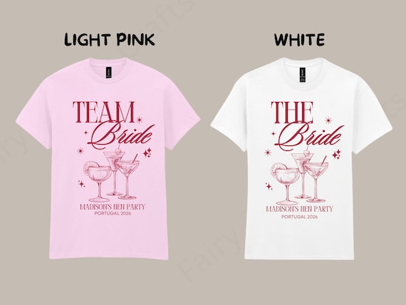 Personalised Hen Party T Shirts, Team Bride Matching Bridal Party Tops, Bride To Be Custom Shirts, Bachelorette Party Tribe Tees - Image 2
