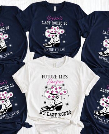 Personalised Hen Party T Shirts, Team Bride Matching Tops, Bride Shirt, Cowgirl Bride Bridal Party Tees, Custom Bachelorette Party Shirts