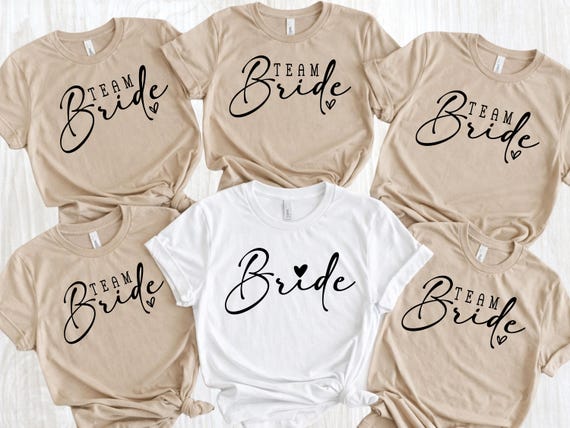Personalised Team Bride Shirts, Bachelorette Party Shirts, Matching Bride Tribe T Shirts, Hen Party Wedding Tee, Bride Gift