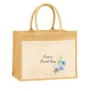 Personalized Floral Jute Lunch Bag - Eco Friendly Tote
